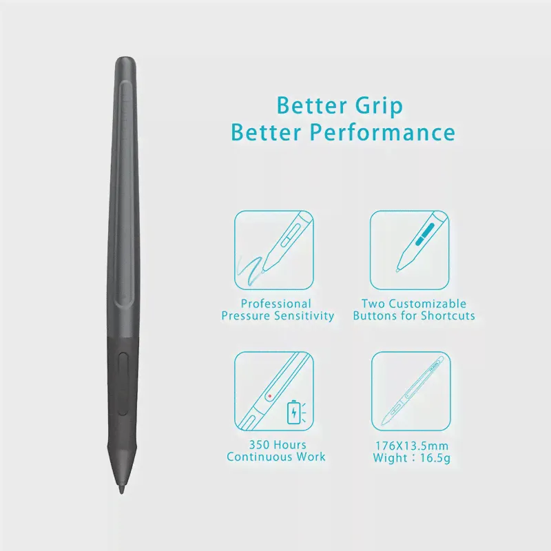 🛍 Перезаряжаемая ручка Huion PE150 PF150 для планшетов для рисования Q11K G10T WH1409(8192)-2