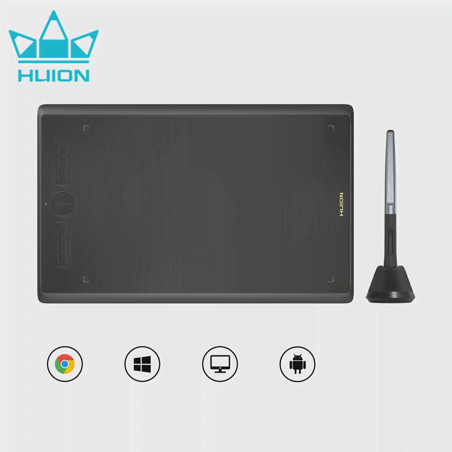 Графический планшет HUION H610X Для рисования 8192 Уровней Давления, без батареи, планшеты-ручки, поддерживаемые Chromebook Android, 8 сочетаний клавиш-0