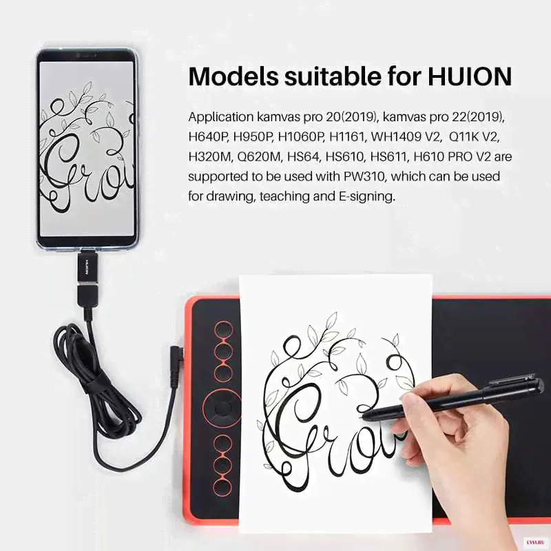 HUION 8192 уровней Scribo PW310 цифровая нейтральная ручка с тремя стержнями без батареи-0
