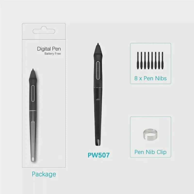 🛍 Стилус PW507 для цифровых графических планшетов HUION Kamvas Pro 12Pro 13Pro 161620 с двумя Экспресс-клавишами X6HA-0